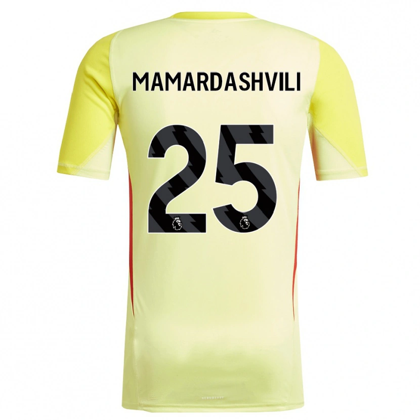 Danxen Dames Giorgi Mamardashvili #25 Geel Rood Keepersshirt 2025/26 T-Shirt