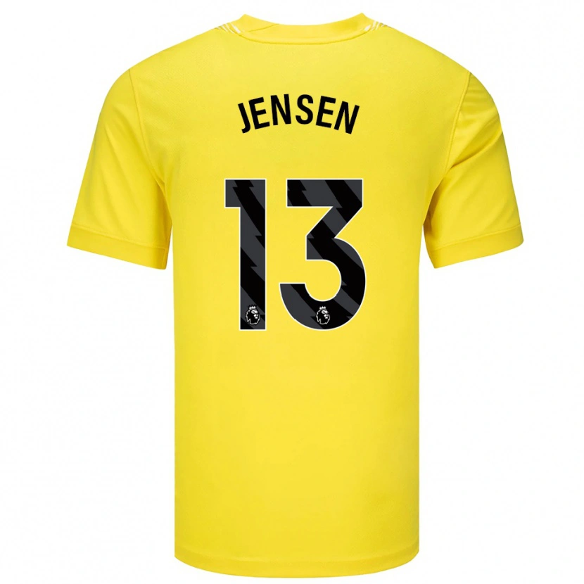 Danxen Dames Sebastian Jensen #13 Geel Zwart Keepersshirt 2025/26 T-Shirt