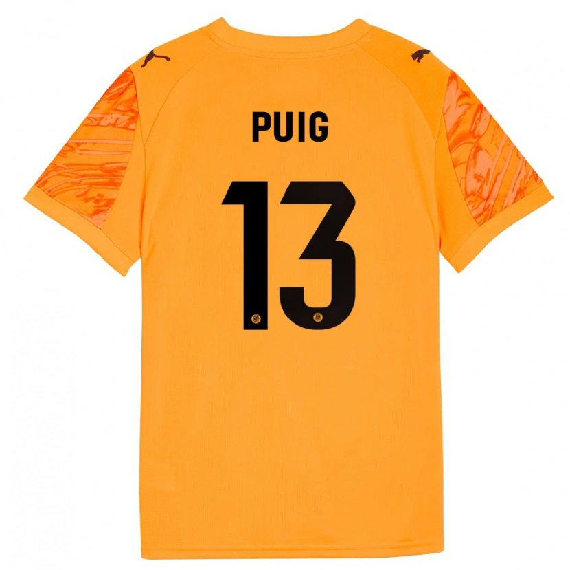 Danxen Dames Sergi Puig #13 Oranje Zwart Keepersshirt 2025/26 T-Shirt
