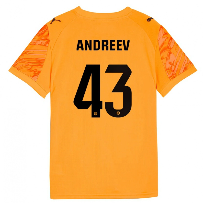 Danxen Dames Aleksandar Andreev #43 Oranje Zwart Keepersshirt 2025/26 T-Shirt