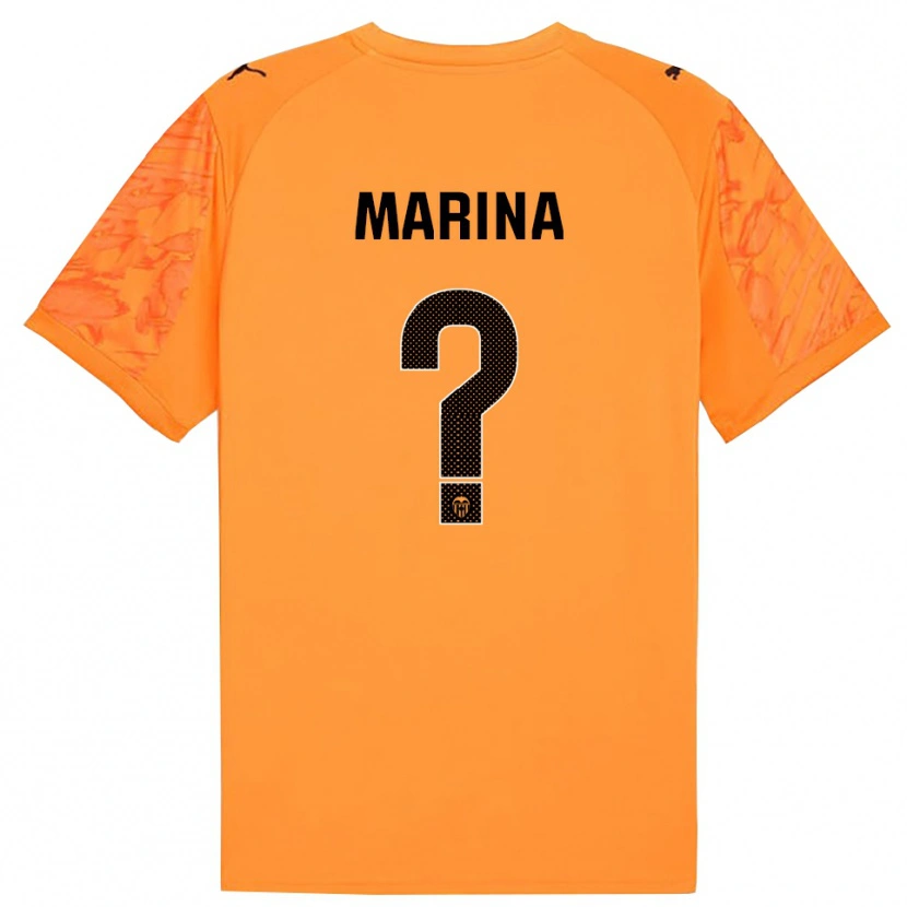 Danxen Dames Marina Llacer Muñoz #0 Oranje Zwart Keepersshirt 2025/26 T-Shirt