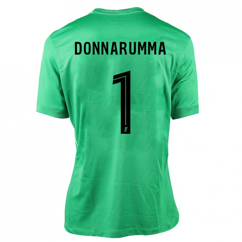 Danxen Dames Gianluigi Donnarumma #1 Groen Zwart Keepersshirt 2025/26 T-Shirt