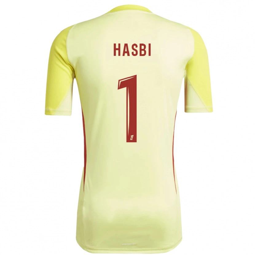 Danxen Dames Walid Hasbi #1 Lichtgeel Rood Keepersshirt 2025/26 T-Shirt