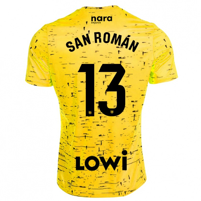 Danxen Dames Miguel San Román #13 Geel Zwart Keepersshirt 2025/26 T-Shirt