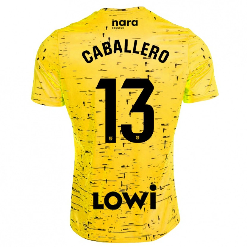 Danxen Dames Hugo Caballero #13 Geel Zwart Keepersshirt 2025/26 T-Shirt