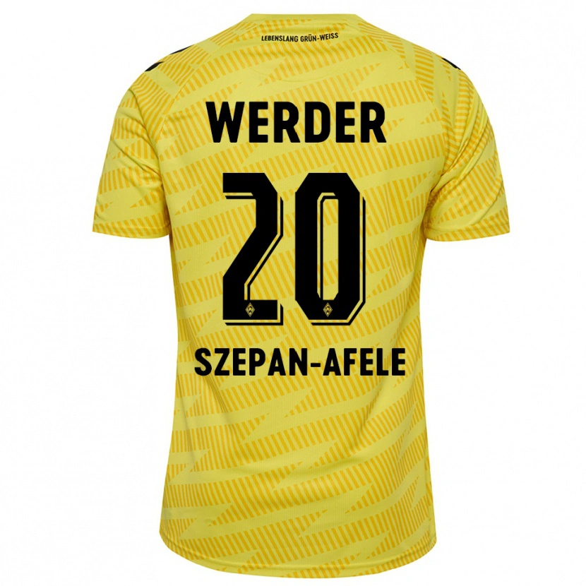 Danxen Dames Gianni Szepan-Afele #20 Geel Zwart Keepersshirt 2025/26 T-Shirt