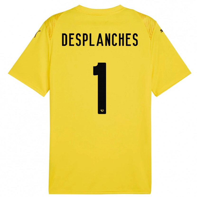 Danxen Dames Sebastiano Desplanches #1 Geel Zwart Keepersshirt 2025/26 T-Shirt