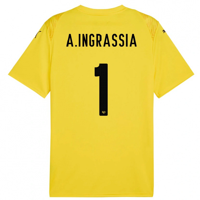 Danxen Dames Antonio Ingrassia #1 Geel Zwart Keepersshirt 2025/26 T-Shirt