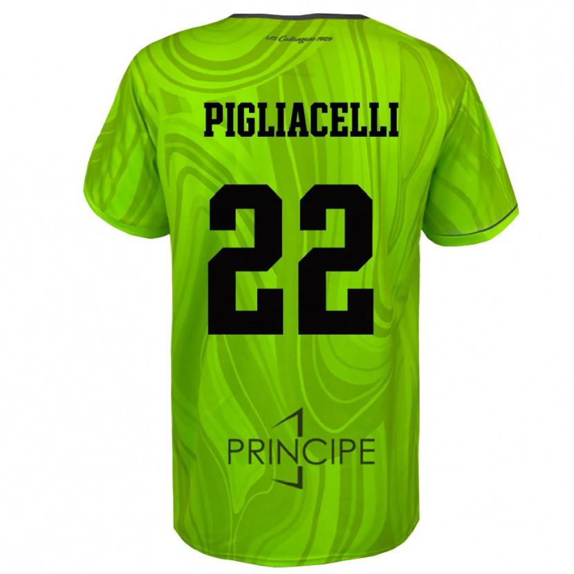 Danxen Dames Mirko Pigliacelli #22 Geel Groen Zwart Keepersshirt 2025/26 T-Shirt