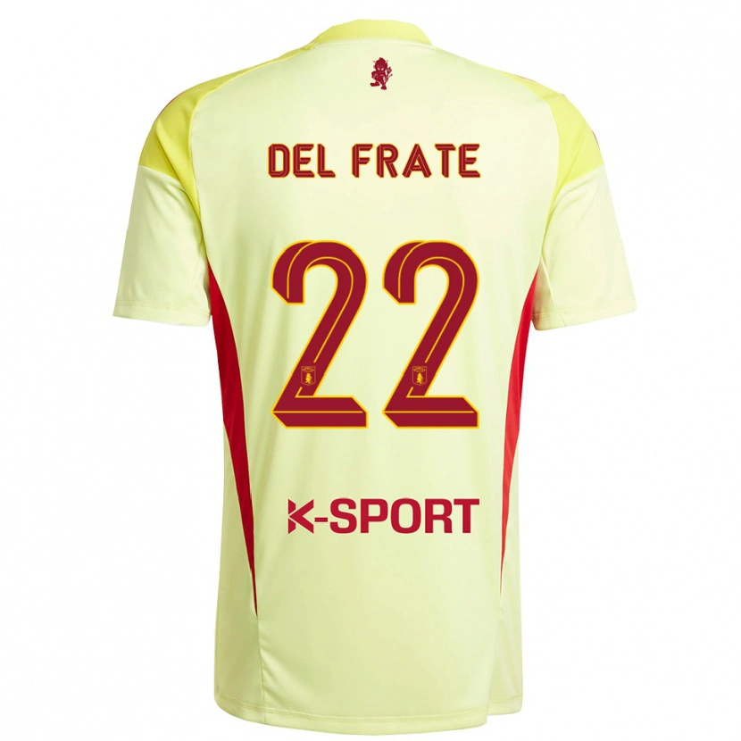 Danxen Dames Federico Del Frate #22 Licht Geel Rood Keepersshirt 2025/26 T-Shirt