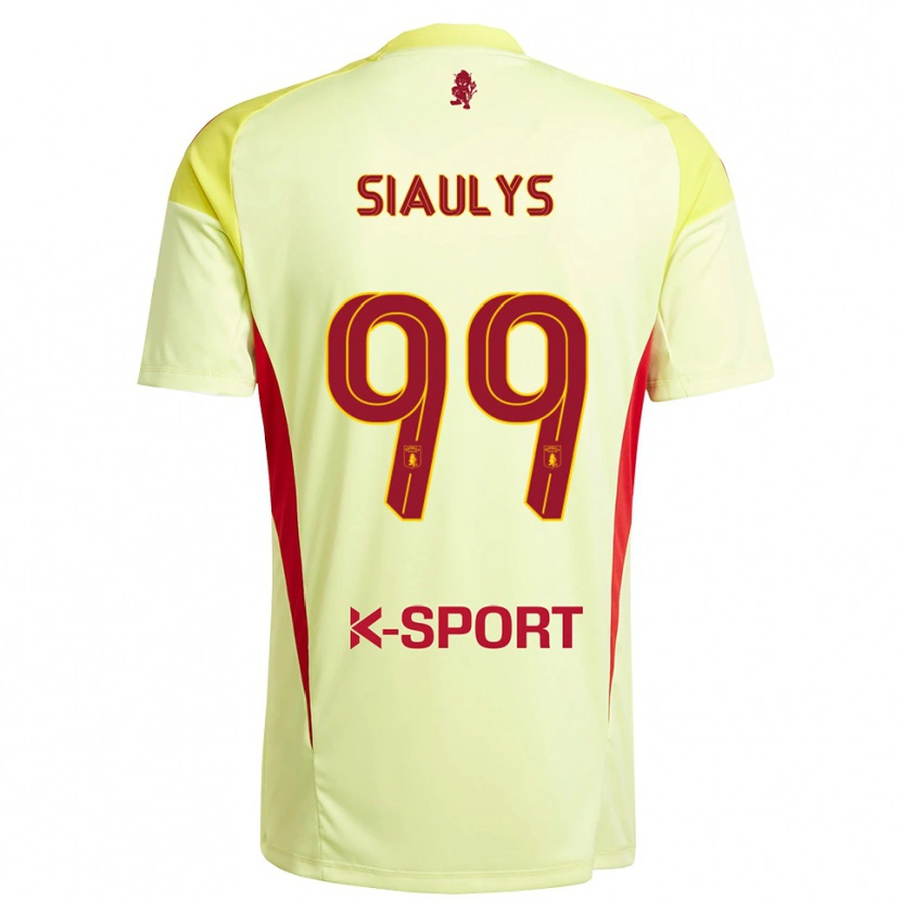 Danxen Dames Ovidijus Siaulys #99 Licht Geel Rood Keepersshirt 2025/26 T-Shirt