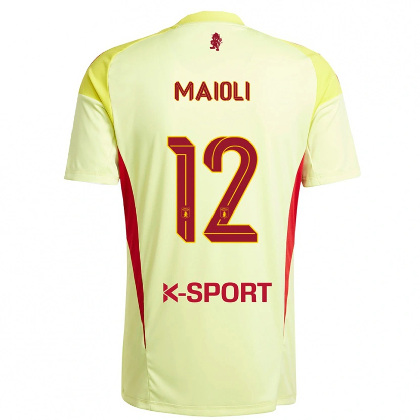 Danxen Dames Francesco Maioli #12 Licht Geel Rood Keepersshirt 2025/26 T-Shirt
