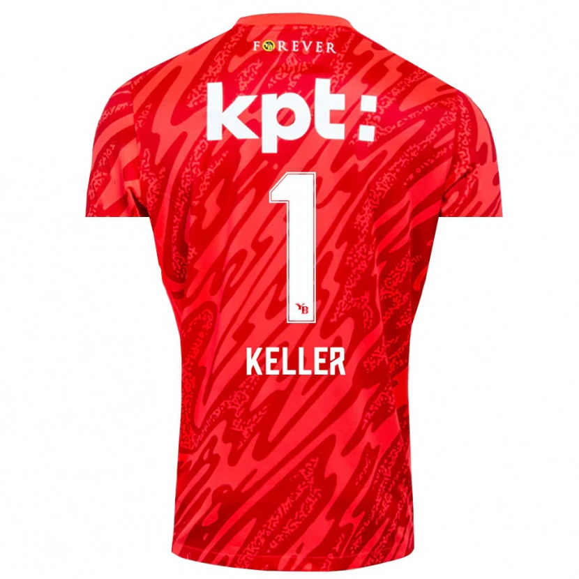 Danxen Dames Marvin Keller #1 Rood Wit Keepersshirt 2025/26 T-Shirt