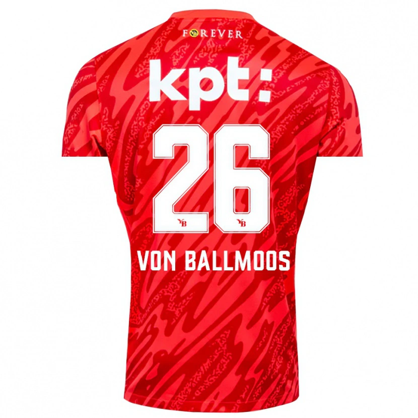 Danxen Dames David von Ballmoos #26 Rood Wit Keepersshirt 2025/26 T-Shirt