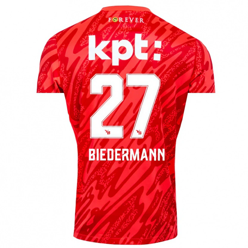 Danxen Dames Tamara Biedermann #27 Rood Wit Keepersshirt 2025/26 T-Shirt