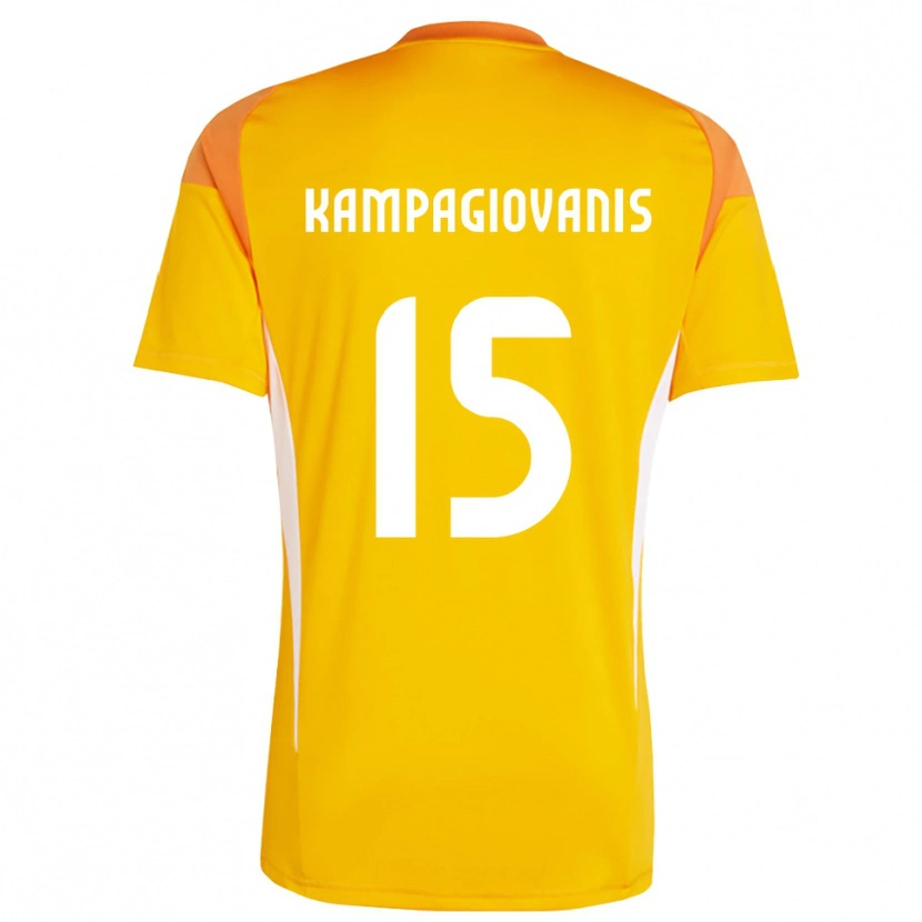 Danxen Dames Anastasios Kampagiovanis #15 Oranje Wit Keepersshirt 2025/26 T-Shirt