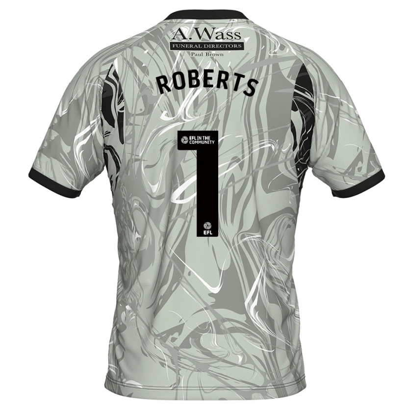 Danxen Dames Liam Roberts #1 Lichtgrijs Zwart Keepersshirt 2025/26 T-Shirt