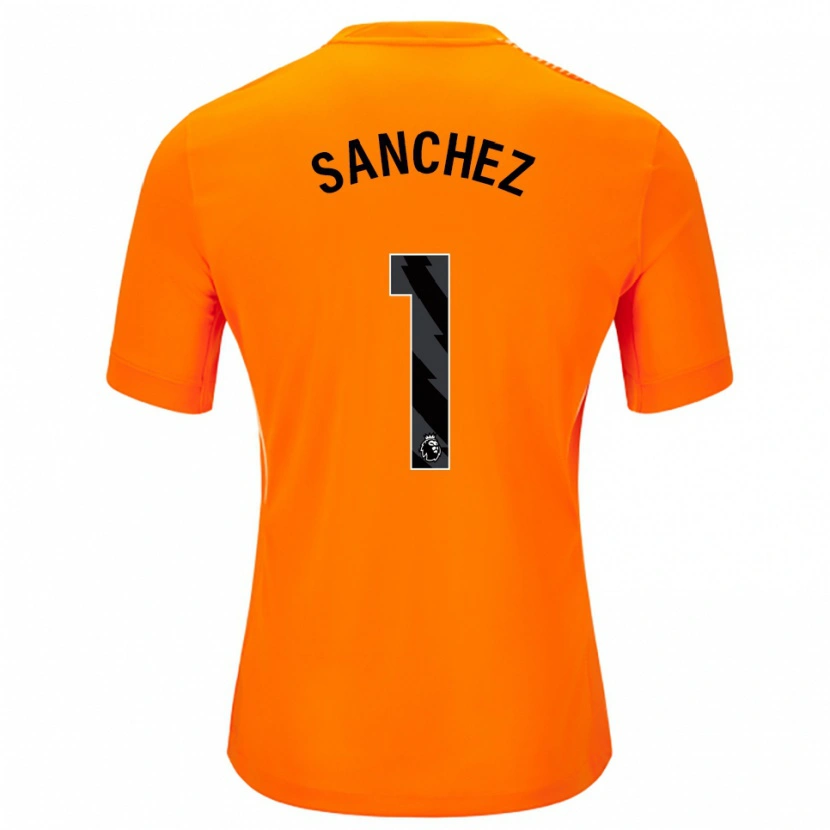 Danxen Dames Robert Sánchez #1 Oranje Zwart Keepersshirt 2025/26 T-Shirt