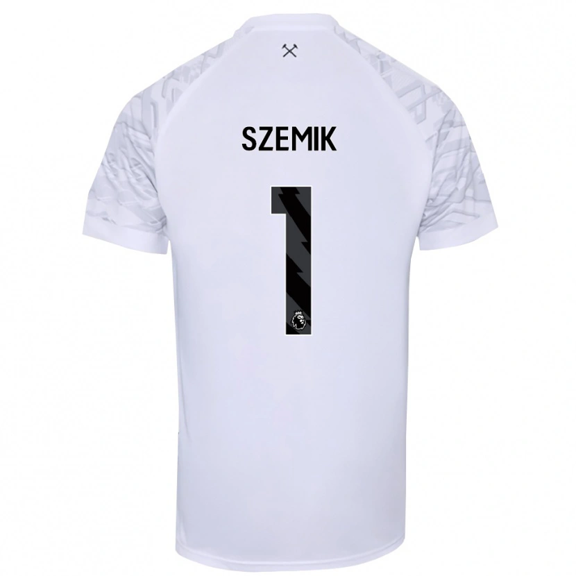 Danxen Dames Kinga Szemik #1 Wit Zwart Keepersshirt 2025/26 T-Shirt