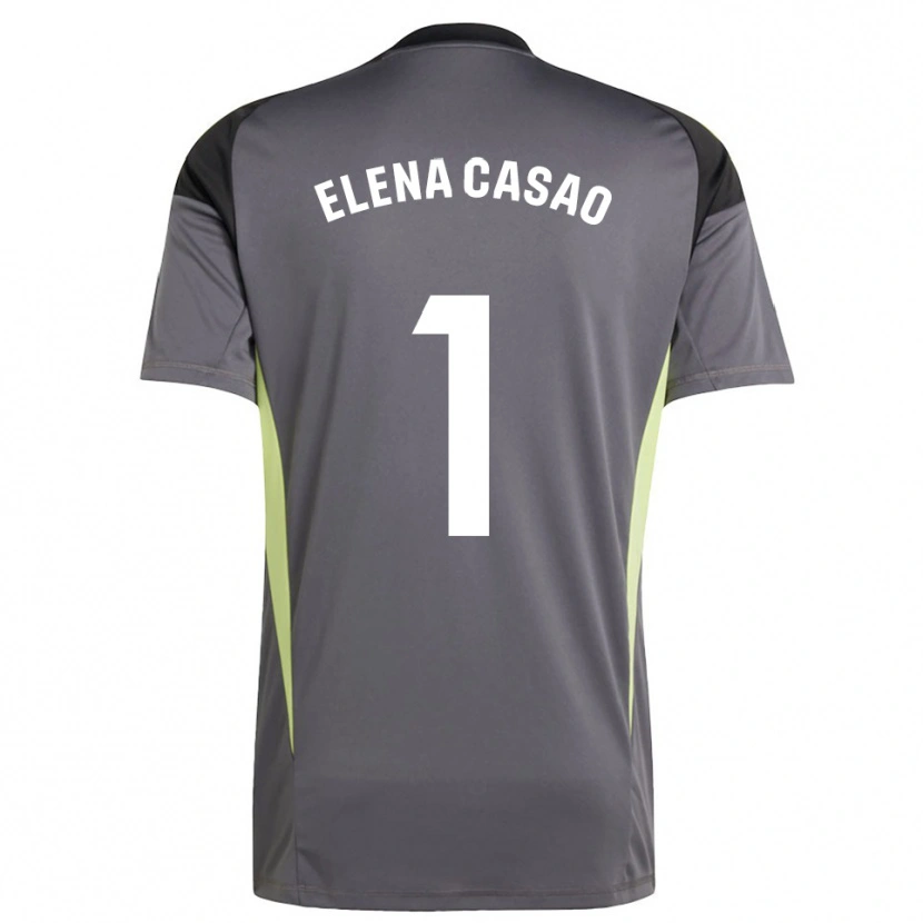Danxen Dames Elena Casao López #1 Donkergrijs Zwart Keepersshirt 2025/26 T-Shirt