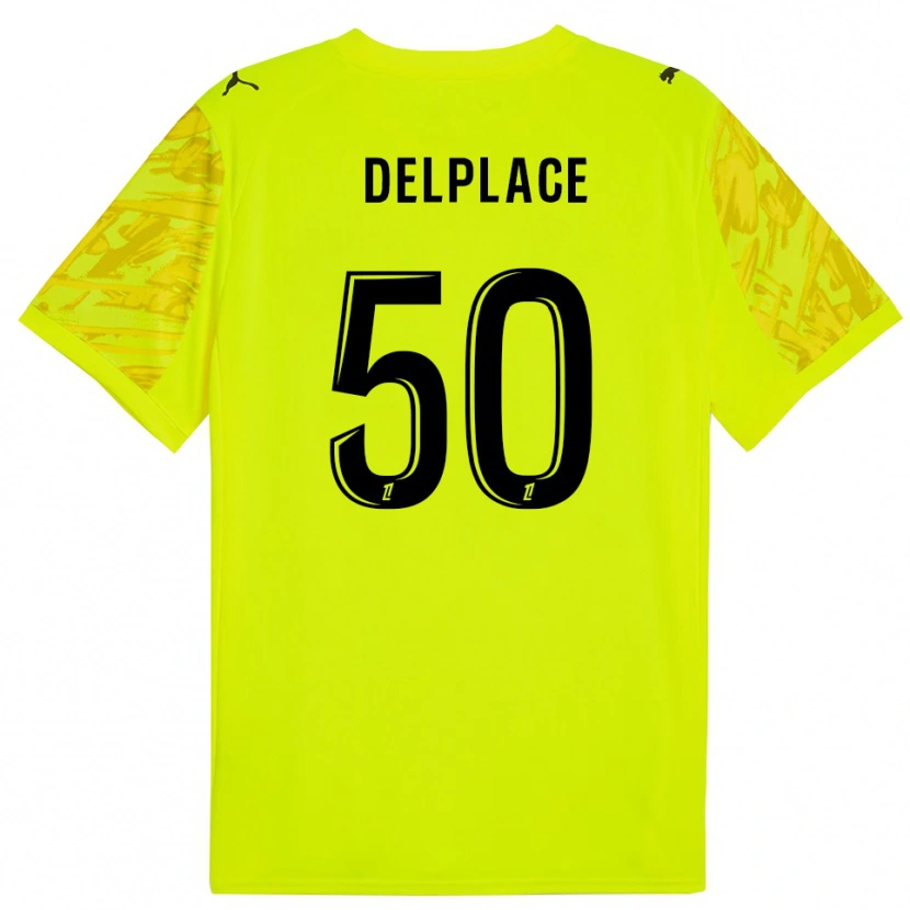 Danxen Dames Adam Delplace #50 Fluorescerend Groen Zwart Keepersshirt 2025/26 T-Shirt