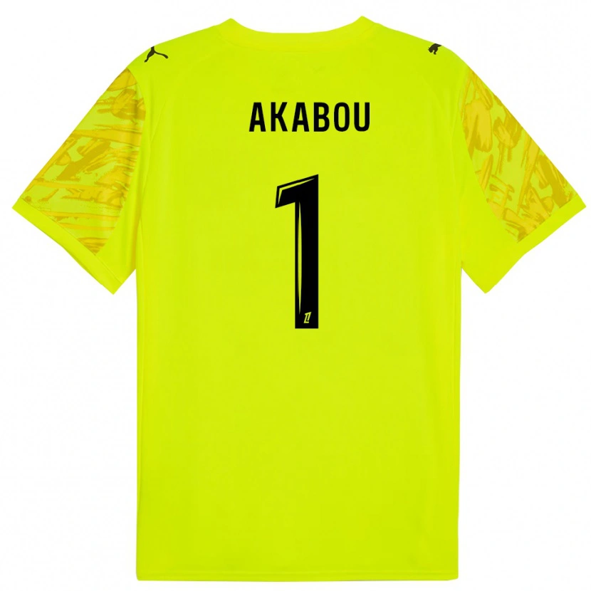 Danxen Dames Ayoub Akabou #1 Fluorescerend Groen Geel Keepersshirt 2025/26 T-Shirt