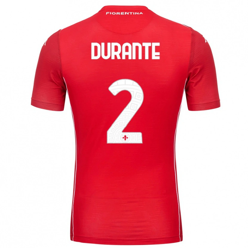 Danxen Dames Francesca Durante #2 Rood Wit Keepersshirt 2025/26 T-Shirt