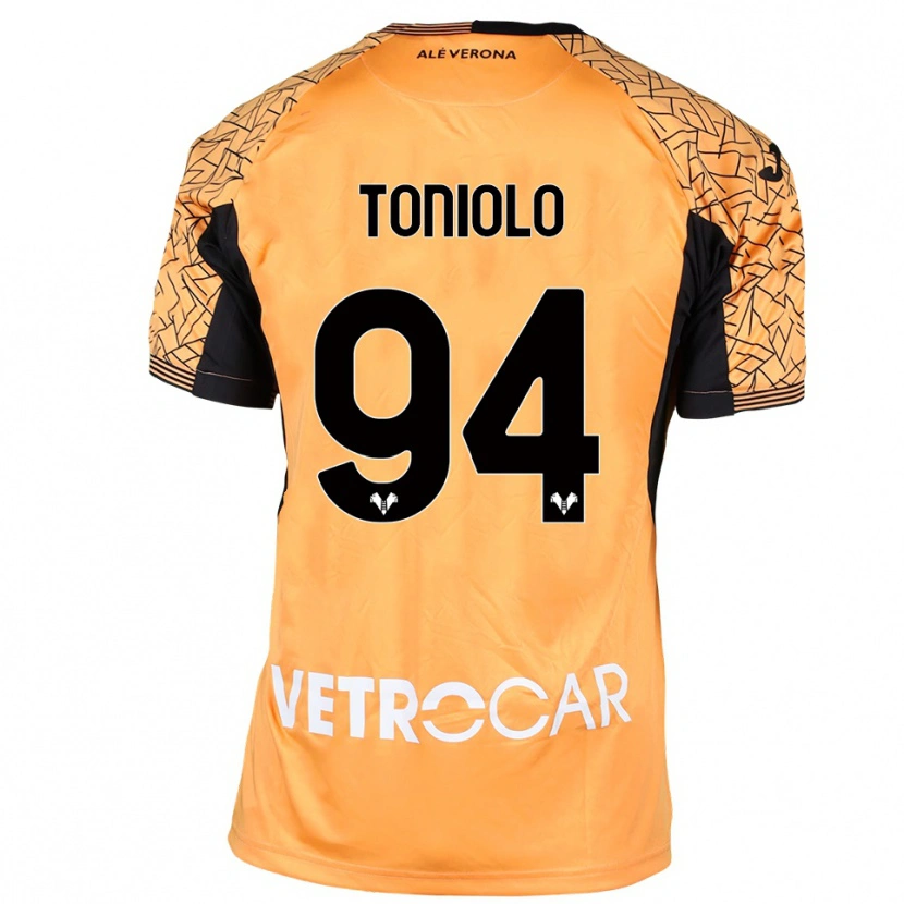 Danxen Dames Giacomo Toniolo #94 Oranje Zwart Wit Keepersshirt 2025/26 T-Shirt