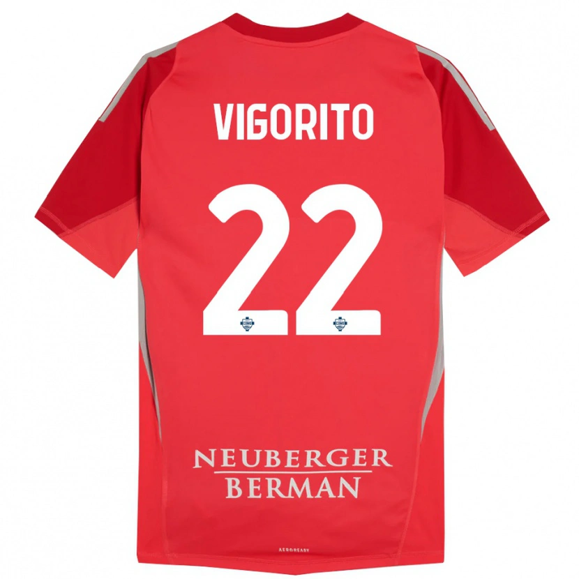 Danxen Dames Mauro Vigorito #22 Rood Grijs Keepersshirt 2025/26 T-Shirt