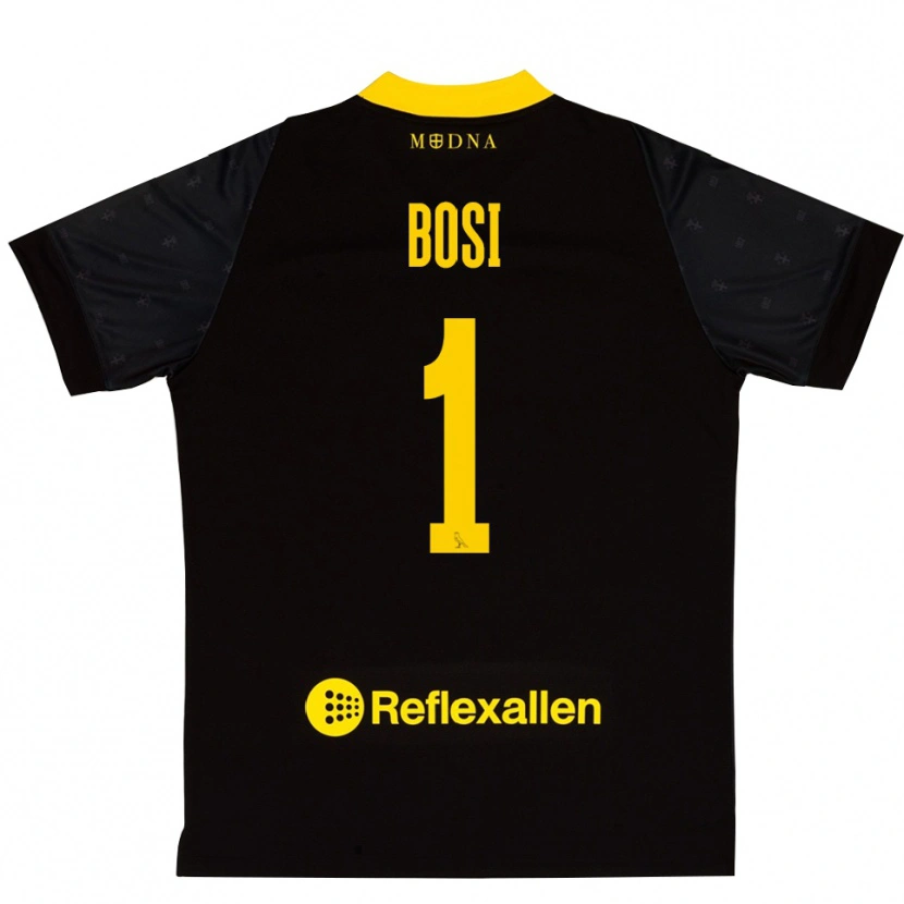 Danxen Dames Matteo Bosi #1 Zwart Geel Keepersshirt 2025/26 T-Shirt