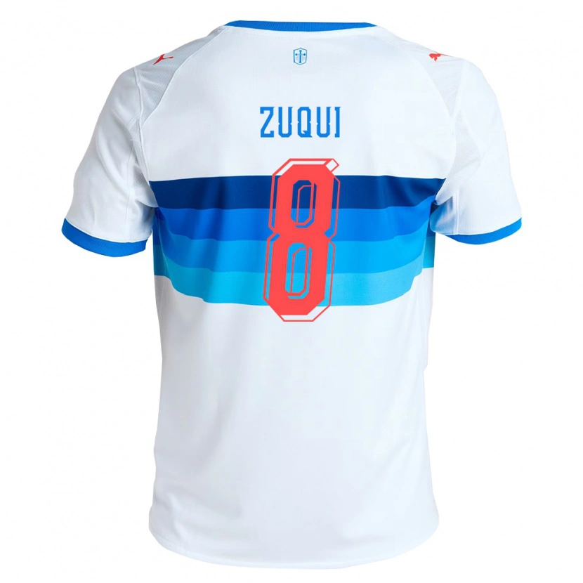 Danxen Kinderen Fernando Zuqui #8 Wit Hemelsblauw Thuisshirt Thuistenue 2026/27 T-Shirt
