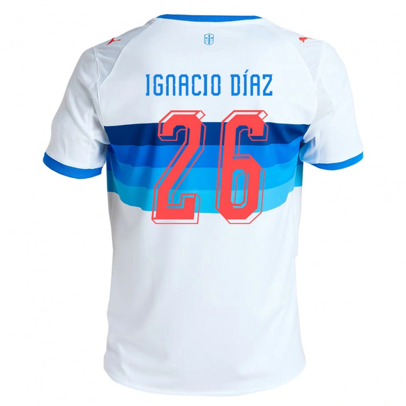 Danxen Kinderen Juan Ignacio Díaz #26 Wit Hemelsblauw Thuisshirt Thuistenue 2026/27 T-Shirt
