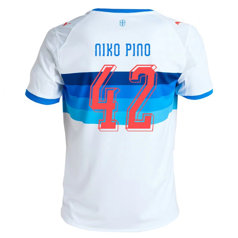 Danxen Kinderen Nickolas Pino #42 Wit Hemelsblauw Thuisshirt Thuistenue 2026/27 T-Shirt