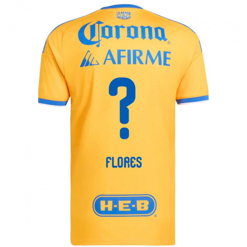 Danxen Kinderen Hernán Flores #0 Geel Blauw Thuisshirt Thuistenue 2026/27 T-Shirt