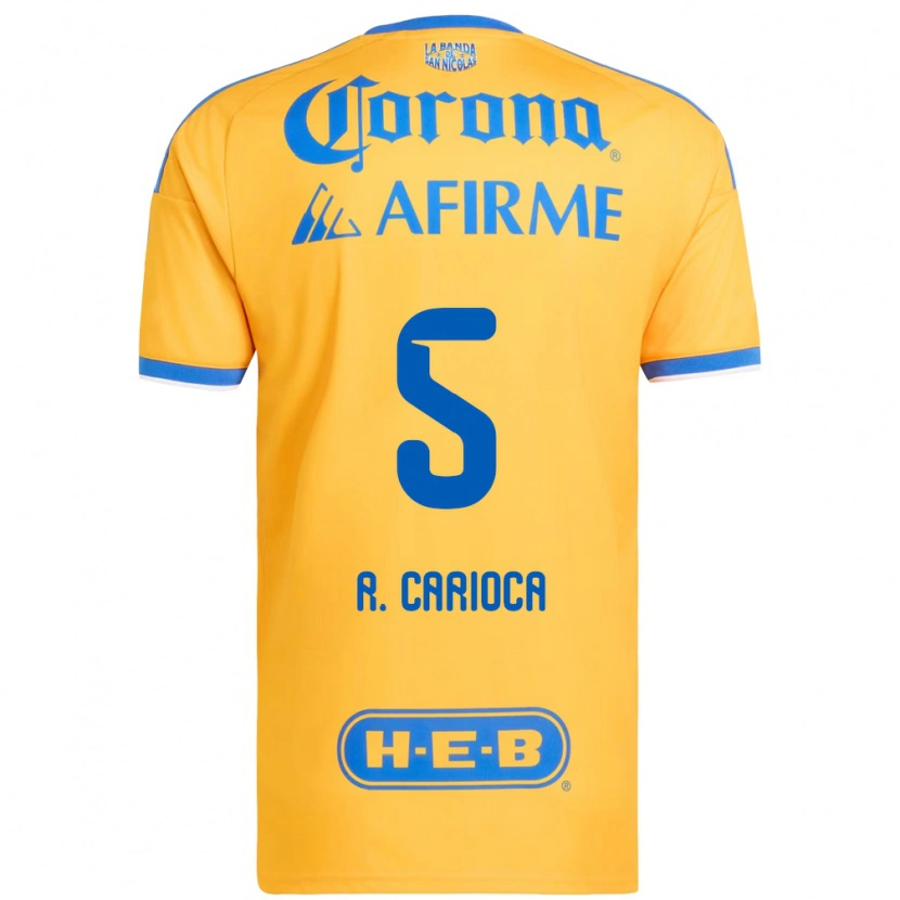 Danxen Kinderen Rafael Carioca #5 Geel Blauw Thuisshirt Thuistenue 2026/27 T-Shirt