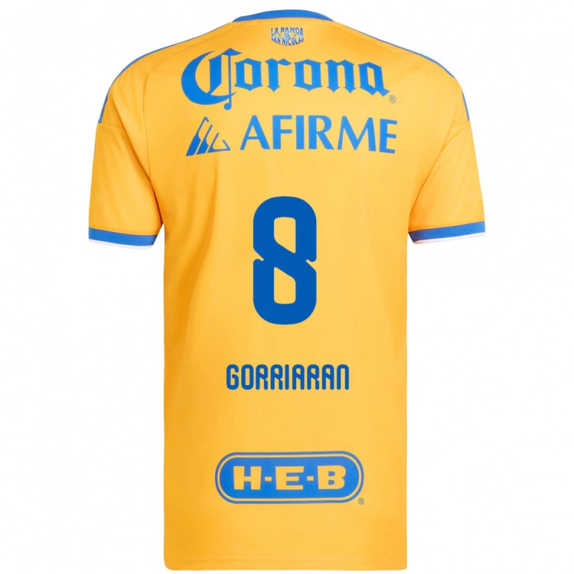 Danxen Kinderen Fernando Gorriarán #8 Geel Blauw Thuisshirt Thuistenue 2026/27 T-Shirt