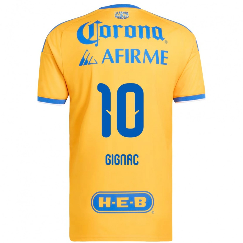 Danxen Kinderen Andre-Pierre Gignac #10 Geel Blauw Thuisshirt Thuistenue 2026/27 T-Shirt