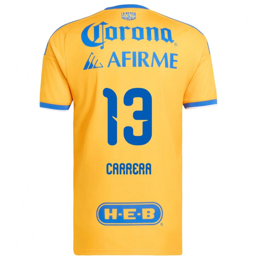 Danxen Kinderen Antonio Carrera #13 Geel Blauw Thuisshirt Thuistenue 2026/27 T-Shirt