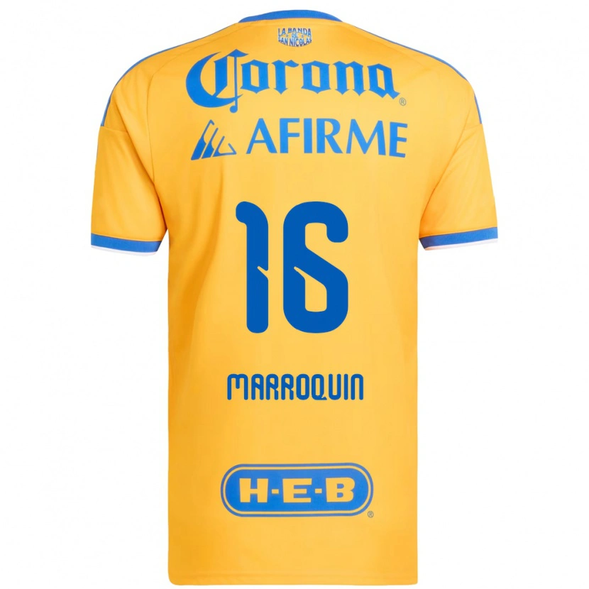 Danxen Kinderen Ammanda Marroquin #16 Geel Blauw Thuisshirt Thuistenue 2026/27 T-Shirt