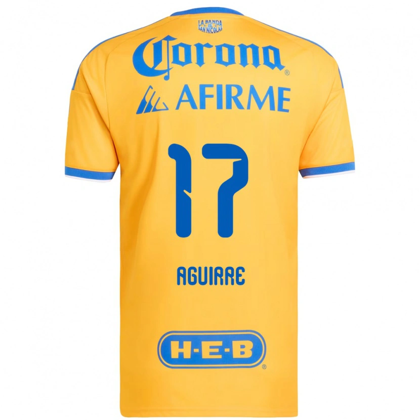 Danxen Kinderen Rodrigo Aguirre #17 Geel Blauw Thuisshirt Thuistenue 2026/27 T-Shirt