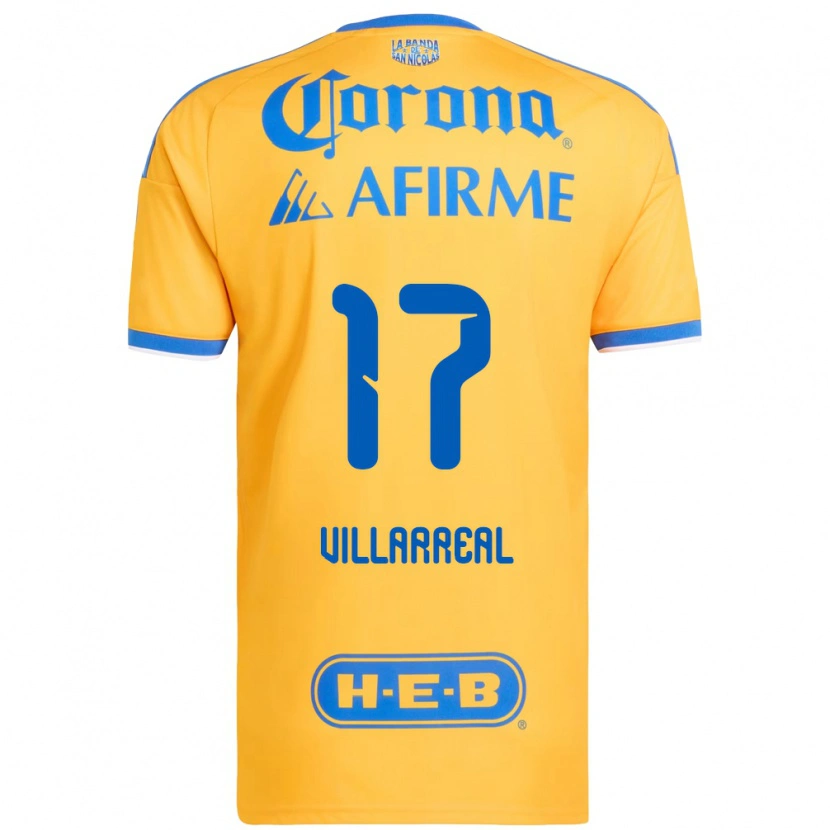 Danxen Kinderen Natalia Villarreal #17 Geel Blauw Thuisshirt Thuistenue 2026/27 T-Shirt