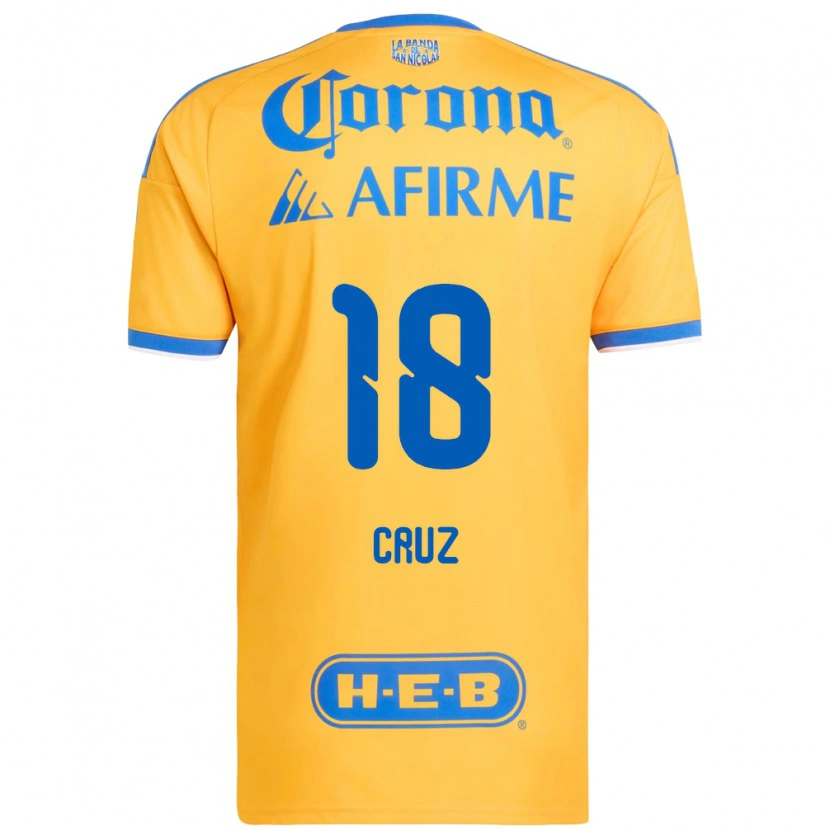 Danxen Kinderen Belen Cruz #18 Geel Blauw Thuisshirt Thuistenue 2026/27 T-Shirt