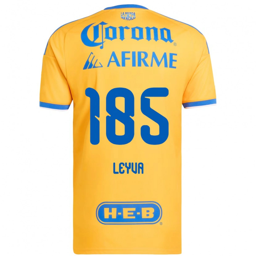 Danxen Kinderen Jorge Leyva #185 Geel Blauw Thuisshirt Thuistenue 2026/27 T-Shirt