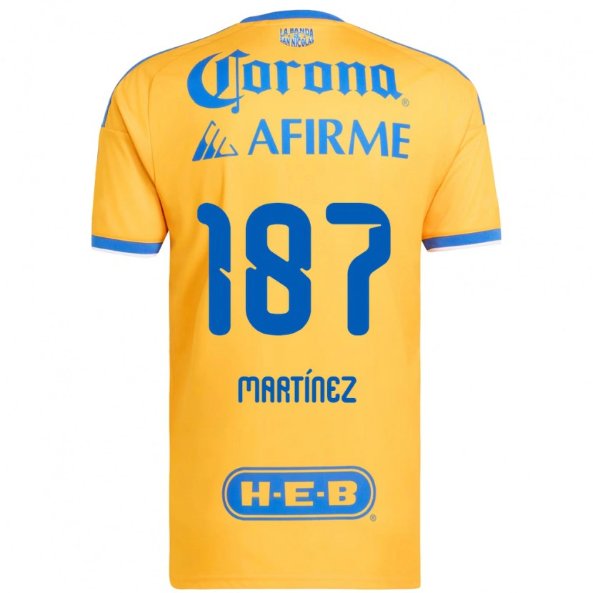Danxen Kinderen Emilio Martínez #187 Geel Blauw Thuisshirt Thuistenue 2026/27 T-Shirt