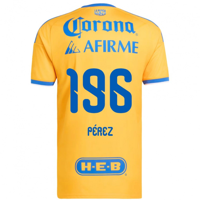 Danxen Kinderen Axel Pérez #196 Geel Blauw Thuisshirt Thuistenue 2026/27 T-Shirt