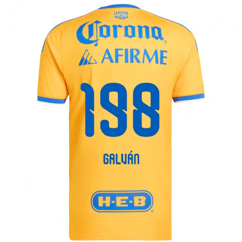 Danxen Kinderen Isac Galván #198 Geel Blauw Thuisshirt Thuistenue 2026/27 T-Shirt