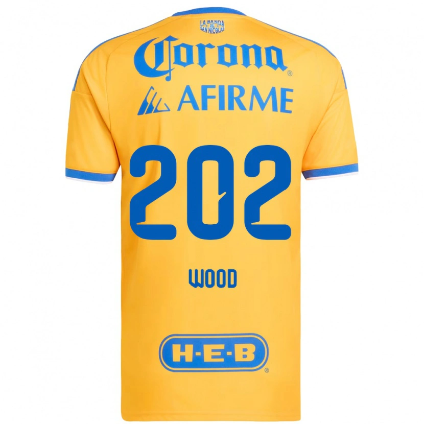 Danxen Kinderen Yael Wood #202 Geel Blauw Thuisshirt Thuistenue 2026/27 T-Shirt