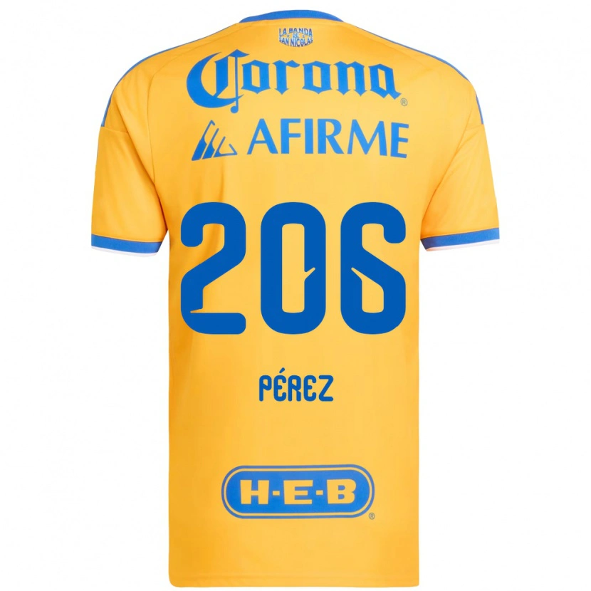 Danxen Kinderen Emmir Pérez #206 Geel Blauw Thuisshirt Thuistenue 2026/27 T-Shirt