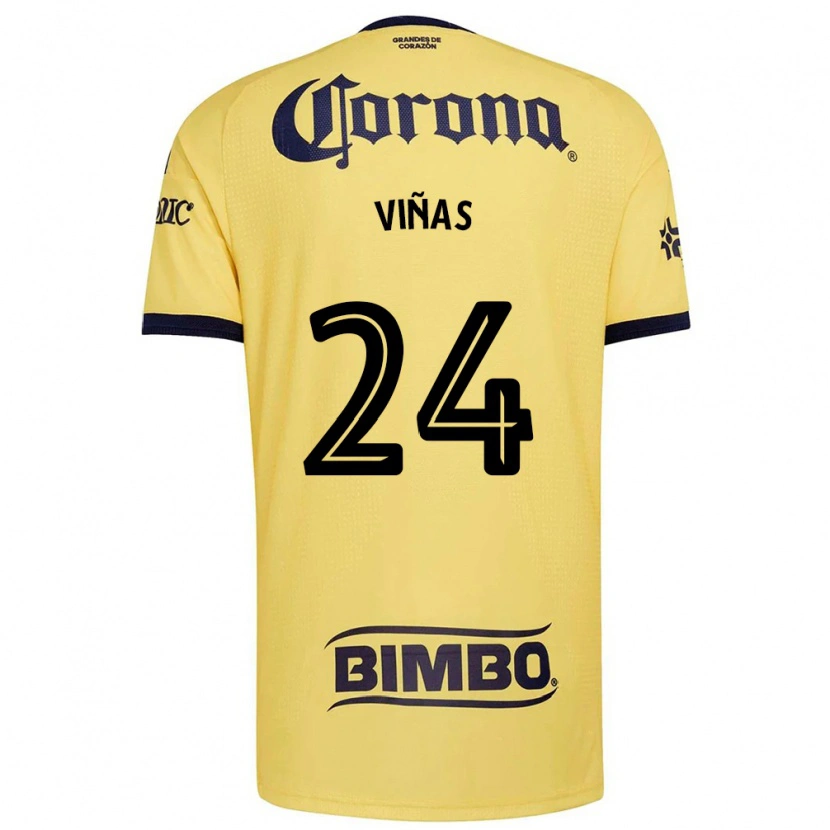 Danxen Kinderen Federico Viñas #24 Geel Rood Zwart Thuisshirt Thuistenue 2026/27 T-Shirt
