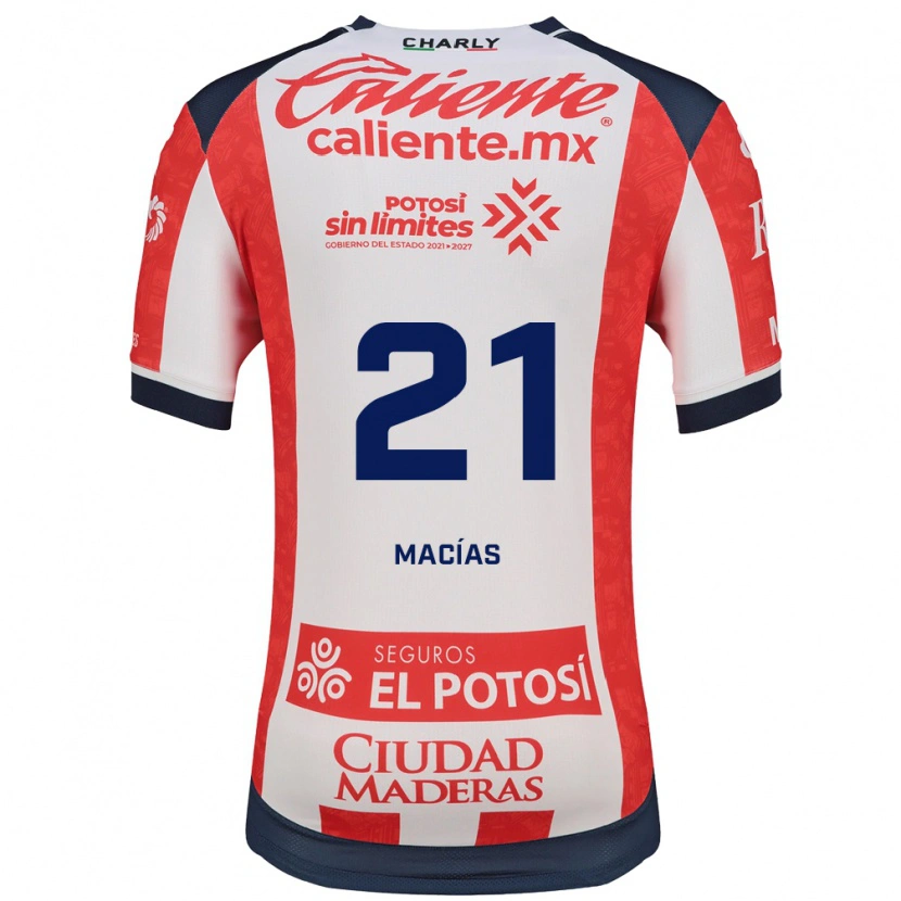 Danxen Kinderen Óscar Macías #21 Rood Wit Zwart Thuisshirt Thuistenue 2026/27 T-Shirt